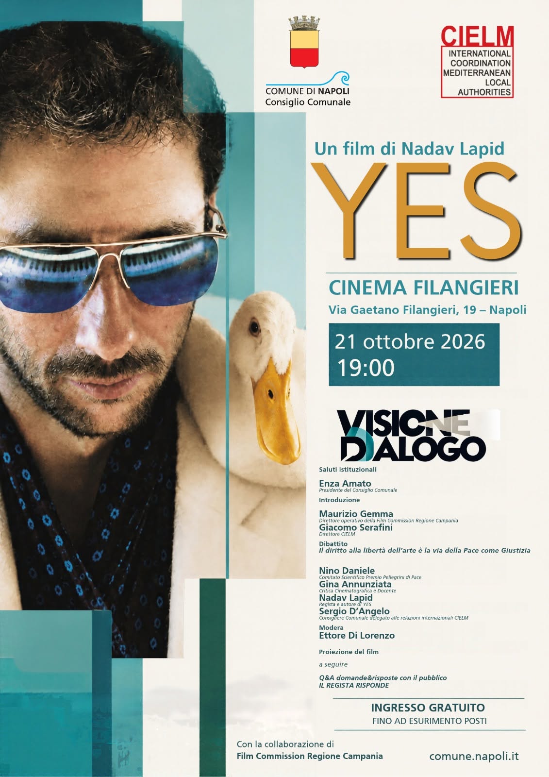 Il cinema come strumento di Pace: Nadav Lapid il 21 ottobre a Napoli con il film “YES”